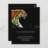 トレンディーユニークやる気を起こさせるリーダーシップタイガー ポストカード (正面/裏面)