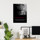 トレンディーユニークやる気を起こさせる自信ライオン ポスター (ホームオフィス)