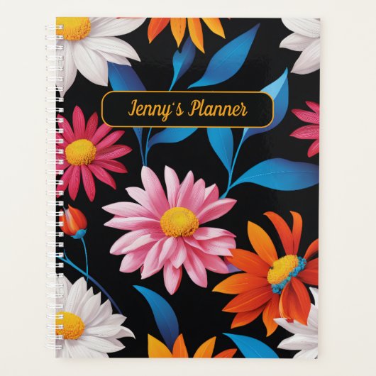 トレンディーユニークカラフルフラワーウィークリーパーソナル2024 プランナー手帳 (正面)