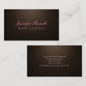 トレンディーユニークセピアブラウンヘアドレッサーモダン 名刺 (正面/裏面)