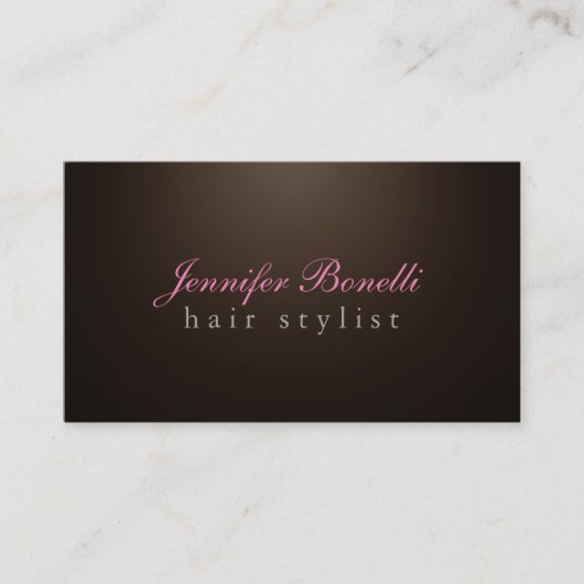 トレンディーユニークセピアブラウンヘアドレッサーモダン 名刺 (正面)