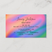 トレンディーユニークネオンピンクブルー抽象芸術波 名刺 (裏面)