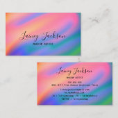 トレンディーユニークネオンピンクブルー抽象芸術波 名刺 (正面/裏面)