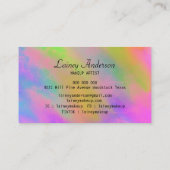 トレンディーユニークネオンピンクブルー 名刺 (裏面)