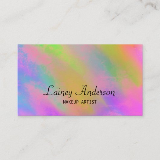 トレンディーユニークネオンピンクブルー 名刺 (正面)