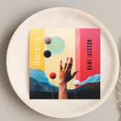 トレンディーユニークハロカラフル抽象芸術アート スクエア名刺