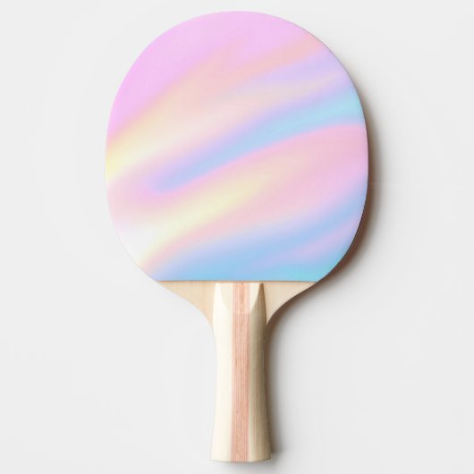 トレンディーユニークパステルピンクブルー抽象芸術波 卓球ラケット (正面)