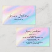 トレンディーユニークパステルピンクブルー抽象芸術波 名刺 (正面/裏面)