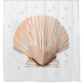 トレンディーユニークビーチホタテ貝アート シャワーカーテン (正面)