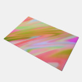 トレンディーユニークピンクブルーグリーン抽象芸術波 ドアマット (アングル)