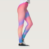 トレンディーユニークピンクブルーグリーン抽象芸術波 レギンス (右)