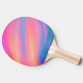 トレンディーユニークピンクブルーグリーン抽象芸術波 卓球ラケット (横)