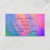 トレンディーユニークピンクブルーグリーン抽象芸術波 名刺 (裏面)