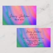 トレンディーユニークピンクブルーグリーン抽象芸術波 名刺 (正面/裏面)