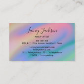 トレンディーユニークピンクブルー抽象芸術波 名刺 (裏面)