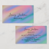 トレンディーユニークピンクブルー抽象芸術波 名刺 (正面/裏面)