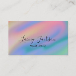 トレンディーユニークピンクブルー抽象芸術波 名刺