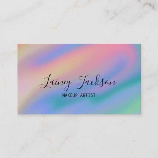 トレンディーユニークピンクブルー抽象芸術波 名刺 (正面)