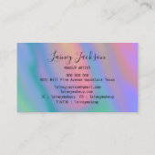 トレンディーユニークピンクブルー抽象芸術紫色の波 名刺 (裏面)