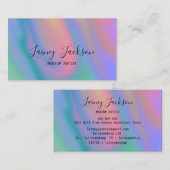 トレンディーユニークピンクブルー抽象芸術紫色の波 名刺 (正面/裏面)