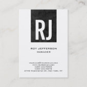 トレンディーユニークプレーンシンプルグレイ白色モノグラム 名刺 (正面)