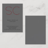 トレンディーユニークプレーンシンプルディム灰色モノグラム 名刺 (正面/裏面)