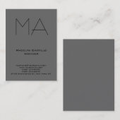 トレンディーユニークプロフェッショナル灰色モノグラム 名刺 (正面/裏面)