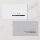 トレンディーユニークホワイトグレープロフェッショナルモダン 名刺 (正面/裏面)