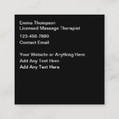 トレンディーユニークマッサージセラピスト名刺 スクエア名刺 (裏面)