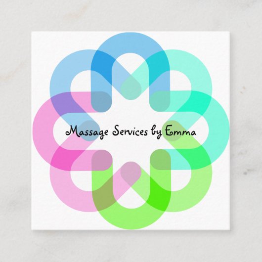 トレンディーユニークマッサージセラピスト名刺 スクエア名刺 (正面)