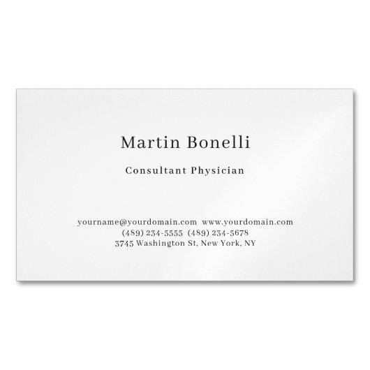 トレンディーユニークミニマル相談医 マグネット名刺 (正面)