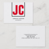 トレンディーユニーク横赤白一文字 名刺 (正面/裏面)