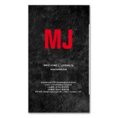 トレンディーユニーク灰色の縦巨大な赤モノグラム マグネット名刺 (正面縦)