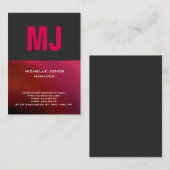 トレンディーユニーク灰赤色プロフェッショナルモノグラム 名刺 (正面/裏面)