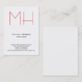 トレンディーユニーク白シンプル色一文字 名刺 (正面/裏面)