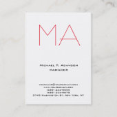 トレンディーユニーク白プロフェッショナル赤モノグラム 名刺 (正面)