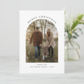 トレンディーユニーク美しいメリークリスマスアーチ写真 シーズンカード (スタンド正面)