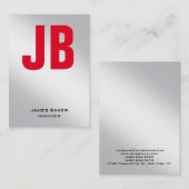 トレンディーユニーク金銀赤色プレーンモノグラム 名刺 (正面/裏面)