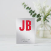 トレンディーユニーク金銀赤色プレーンモノグラム 名刺 (スタンド正面)