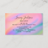 トレンディーユニーク鮮やかなピンクブルー抽象芸術波 名刺 (裏面)