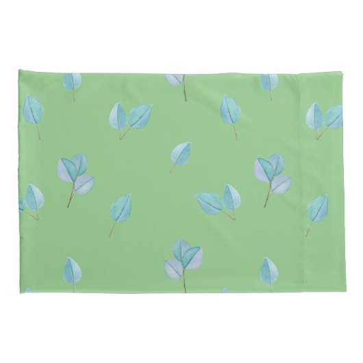 トレンディーユーカリ葉スオンセージ 枕カバー (裏面-右)