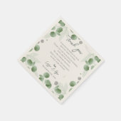 トレンディーユーカリ離れス結婚の感謝メッセージ スタンダードカクテルナプキン (角)