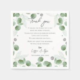 トレンディーユーカリ離れス結婚の感謝メッセージ スタンダードカクテルナプキン