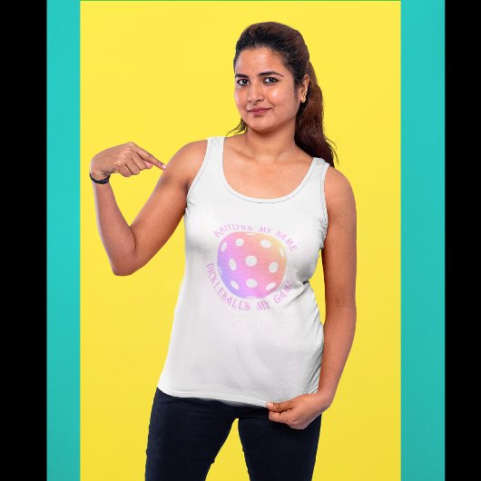 トレンディーユーモアのあるパステルパーソナライズされたピックボール タンクトップ