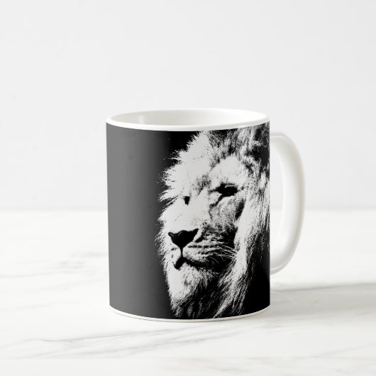 トレンディーライオン顔キングエレガントテンプレート動物 コーヒーマグカップ (正面右)