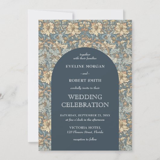 トレンディーライトパステル消色カラーフローラ新しい 招待状 (正面)