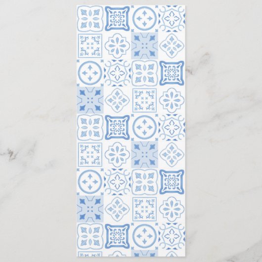 トレンディーライトブルーウェーブエッジレモンウェディングシャワー メニュー (裏面)