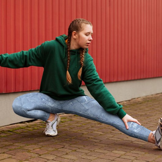 トレンディーライトブルージャンフェイクエフェクトパターン レギンス