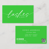 トレンディーライムグリーンまつげエクステンションまつげ 名刺 (正面/裏面)