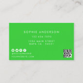 トレンディーライムグリーンまつげエクステンションまつげ 名刺 (裏面)